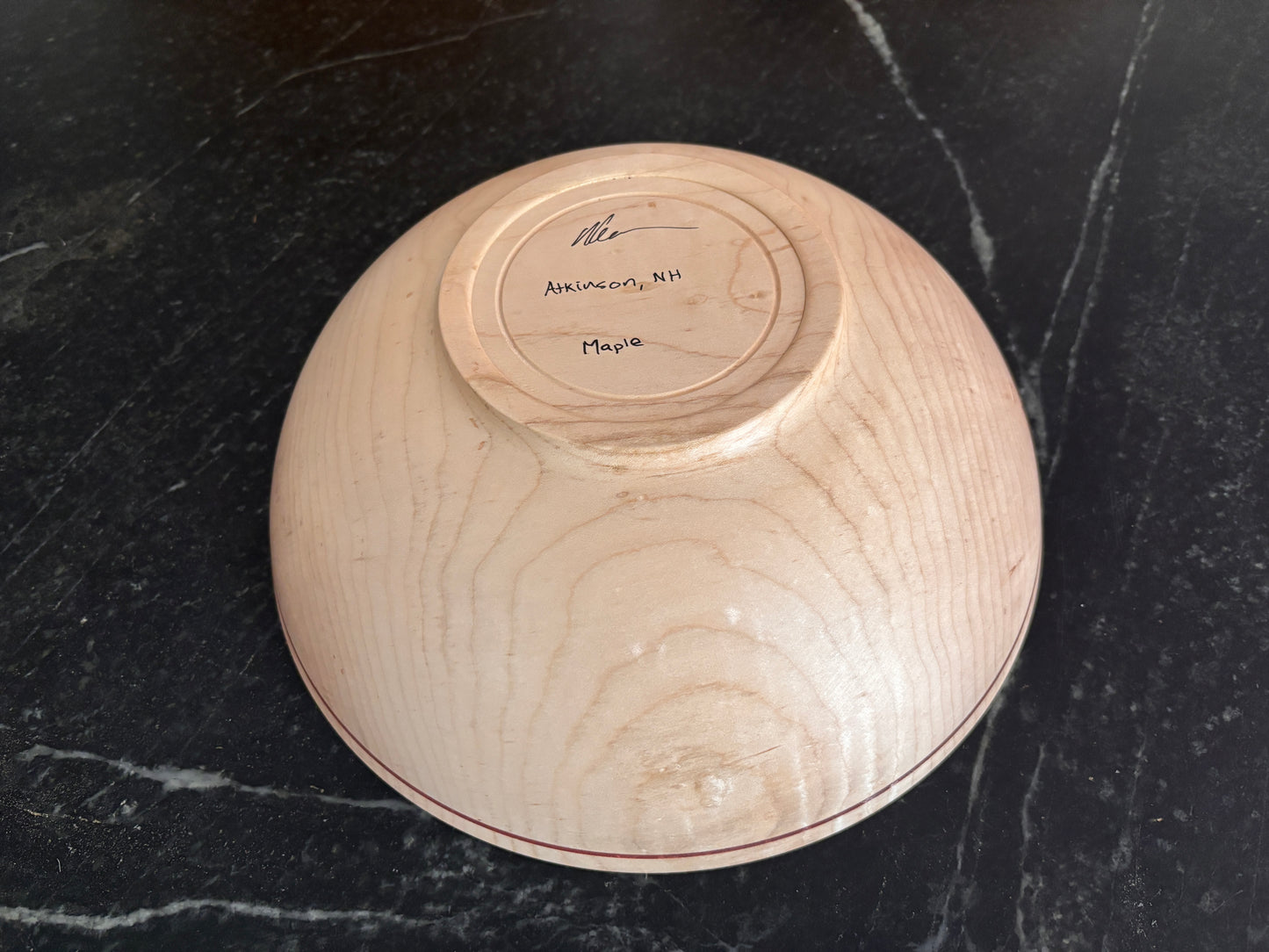 Large Handmade Wood Salad Bowl - New Hampshire Maple