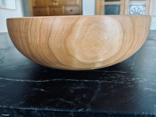 Handmade Calabash Style Cherry Wood Bowl