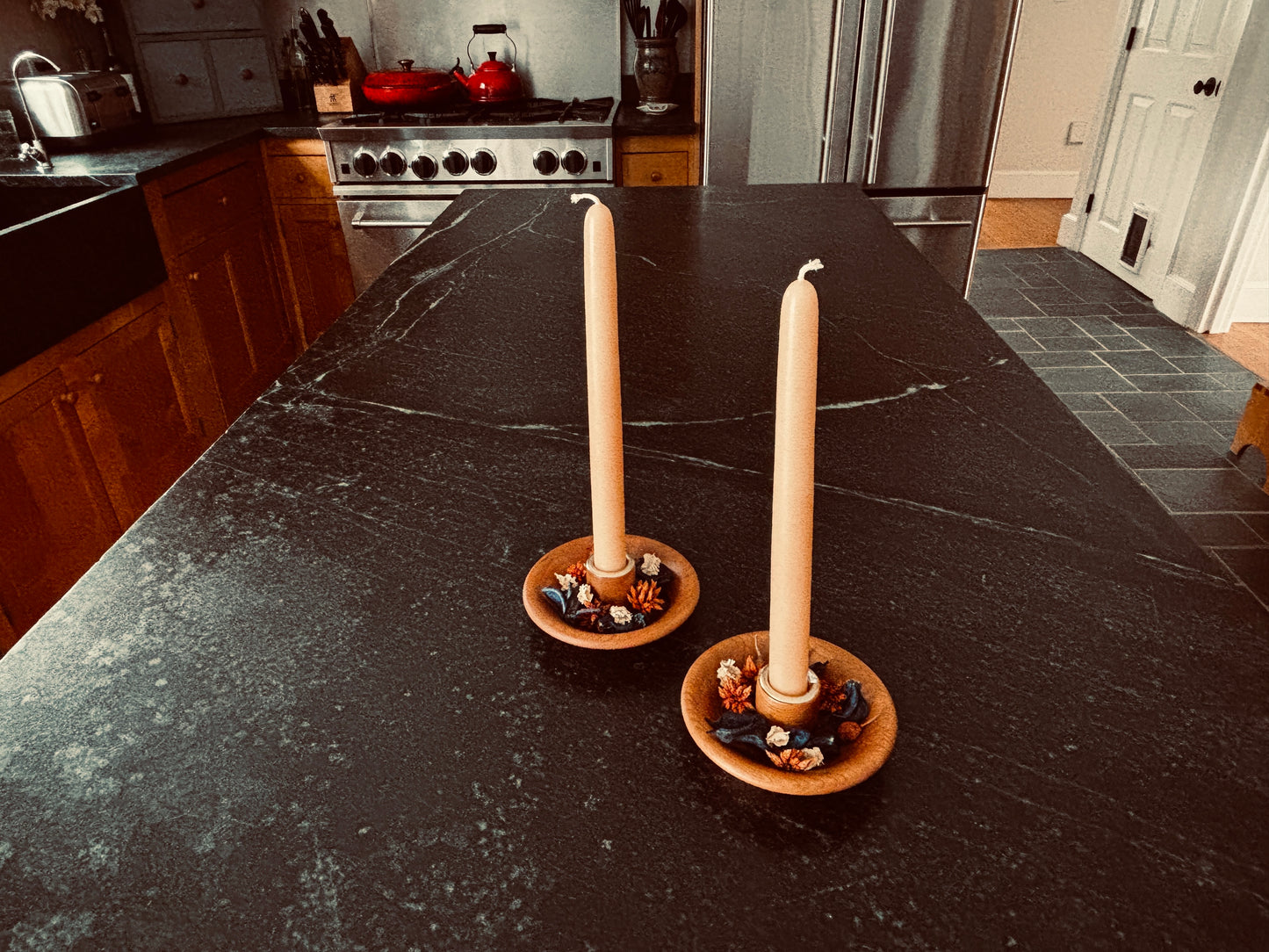 Set of Two Cherry Candle Holders