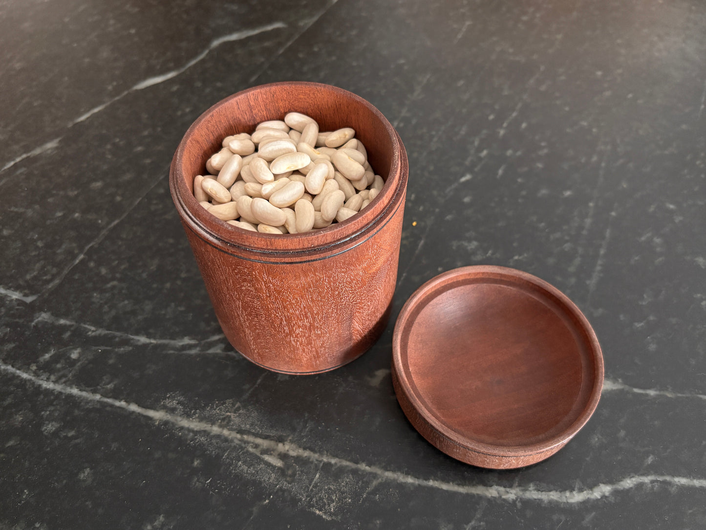 Set of Three Sapele Canisters